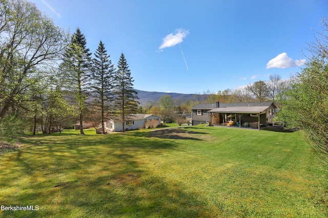 exterior space with a mountain view