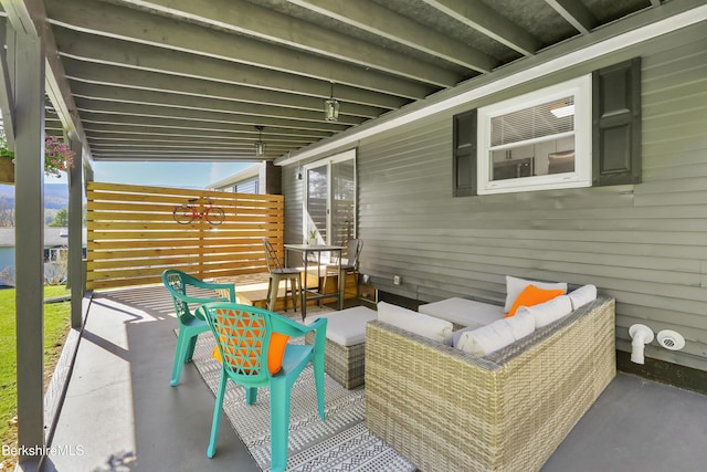 view of patio / terrace featuring outdoor lounge area