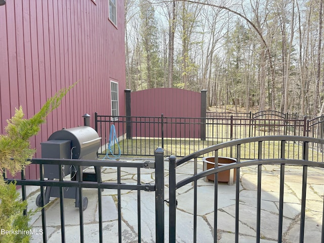 71 Blunt Rd, Egremont, MA 01230 - view of patio / terrace with fence, central AC unit, and a gate