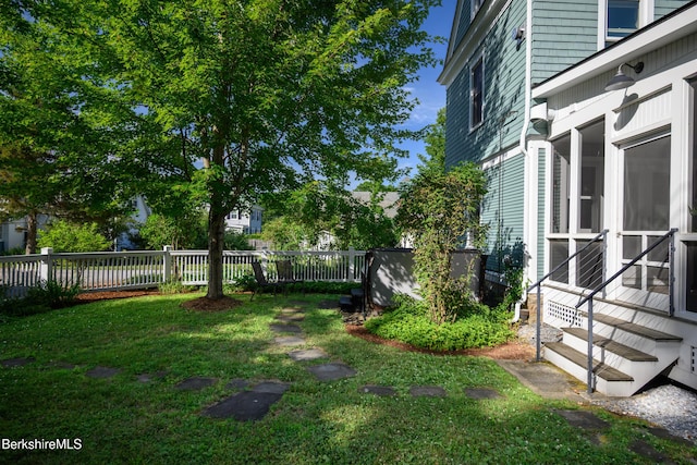 163 Cole Ave, Williamstown, MA 01267 - fenced backyard featuring entry steps
