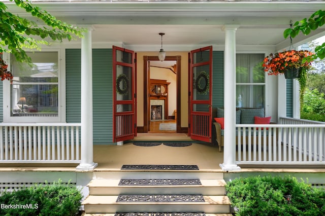 163 Cole Ave, Williamstown, MA 01267 - doorway to property featuring covered porch