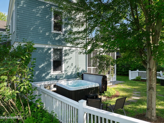 163 Cole Ave, Williamstown, MA 01267 - view of home's exterior featuring a hot tub and a yard