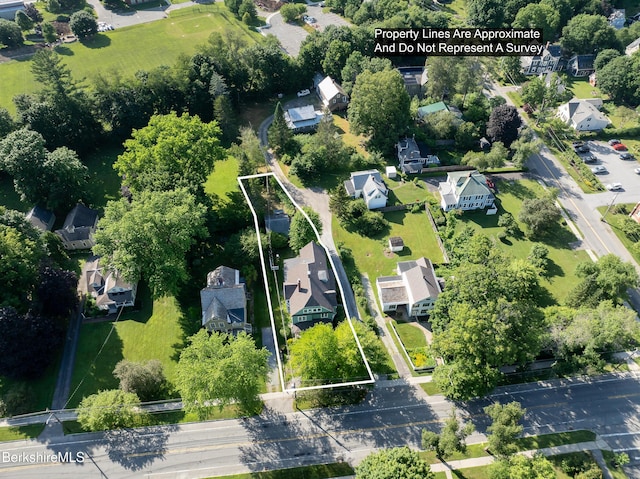 163 Cole Ave, Williamstown, MA 01267 - aerial view of residential area featuring property boundaries highlighted