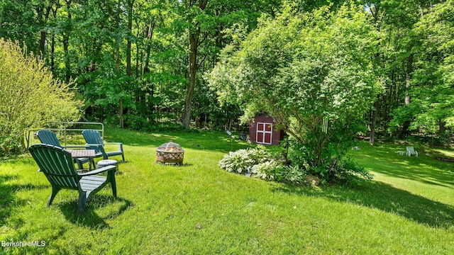 204 Cottage St, Great Barrington, MA 01236 - view of grassy yard featuring an outdoor fire pit