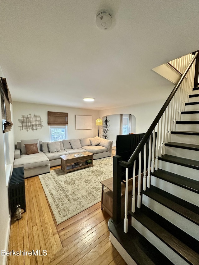 living room featuring light hardwood / wood-style floors