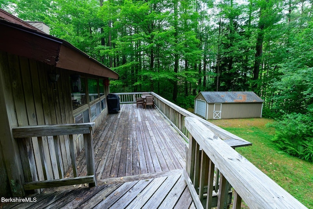 303 Lakeshore Dr, Sandisfield, MA 01255 - wooden deck featuring an outbuilding