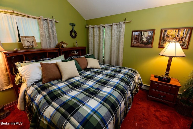 303 Lakeshore Dr, Sandisfield, MA 01255 - bedroom with lofted ceiling, carpet flooring, and baseboard heating