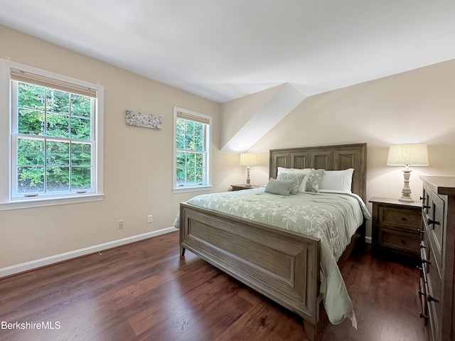 bedroom featuring dark hardwood / wood-style flooring