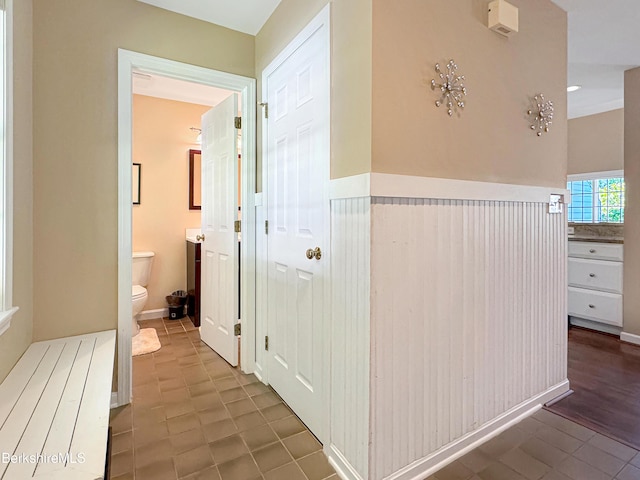 corridor featuring tile patterned floors