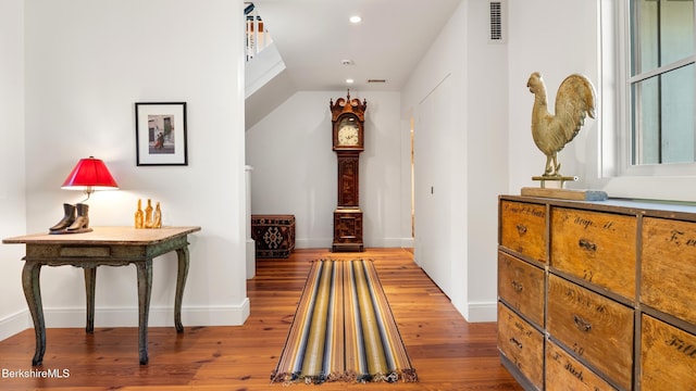 232 Giberson Rd, Sheffield, MA 01257 - corridor featuring wood finished floors, baseboards, and recessed lighting