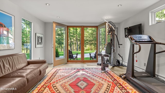 232 Giberson Rd, Sheffield, MA 01257 - workout room with recessed lighting