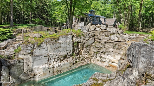 232 Giberson Rd, Sheffield, MA 01257 - view of swimming pool with a forest view