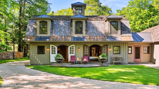 232 Giberson Rd, Sheffield, MA 01257 - view of front of property with a standing seam roof, a porch, metal roof, and board and batten siding