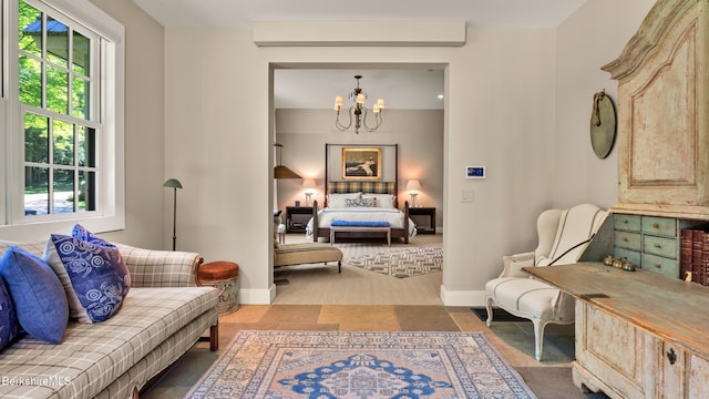 232 Giberson Rd, Sheffield, MA 01257 - living room featuring a chandelier, carpet, and baseboards