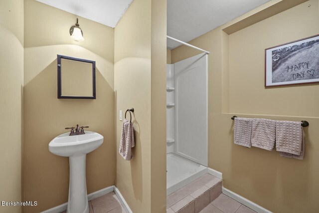 927 Holmes Rd, Pittsfield, MA 01201 - full bath featuring walk in shower and tile patterned floors