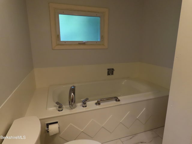 19 Grandview Ter, Adams, MA 01220 - bathroom featuring toilet, a garden tub, and marble finish floors