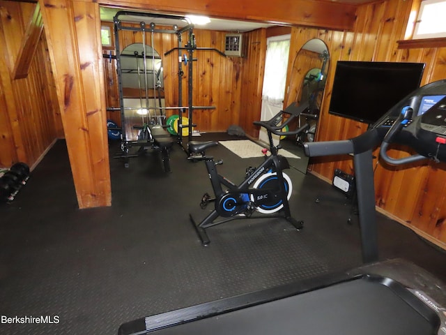 19 Grandview Ter, Adams, MA 01220 - workout room featuring wooden walls and baseboards