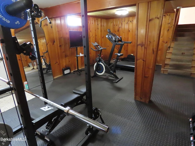 19 Grandview Ter, Adams, MA 01220 - workout room featuring wooden walls