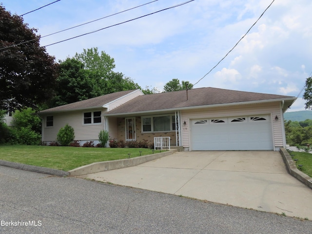 19 Grandview Ter, Adams, MA 01220 - ranch-style home featuring a garage, a front lawn, and driveway