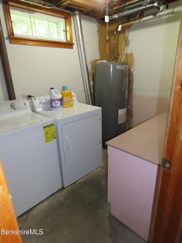 19 Grandview Ter, Adams, MA 01220 - washroom with washing machine and clothes dryer and water heater