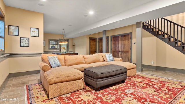 56 Crooked Hill Rd, Alford, MA 01230 - living area with recessed lighting, baseboards, and stairway