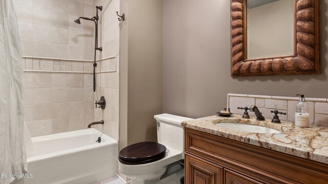56 Crooked Hill Rd, Alford, MA 01230 - full bathroom with shower / bath combo, vanity, toilet, and backsplash