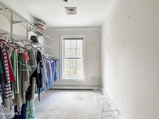 432 Grange Hall Rd, Dalton, MA 01226 - spacious closet with carpet floors and a baseboard radiator