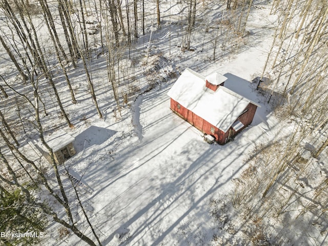 view of snowy aerial view