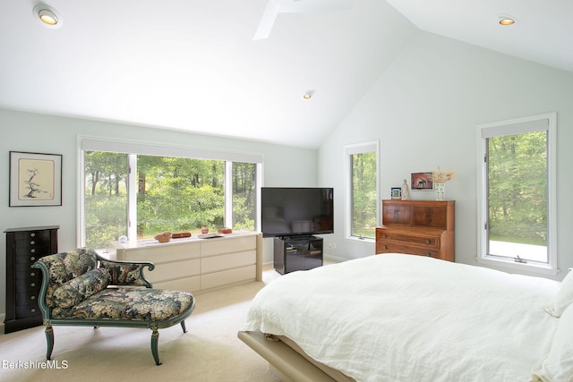 360 Brush Hill Rd, Sheffield, MA 01257 - carpeted bedroom with recessed lighting and high vaulted ceiling