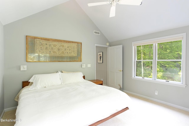 360 Brush Hill Rd, Sheffield, MA 01257 - carpeted bedroom with lofted ceiling, baseboards, and a ceiling fan