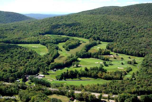 bird's eye view featuring a mountain view