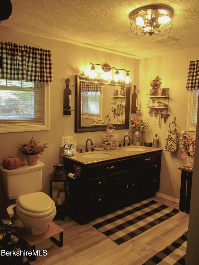 24 Turners Ave, Adams, MA 01220 - full bath featuring a textured ceiling, wood finished floors, and double vanity