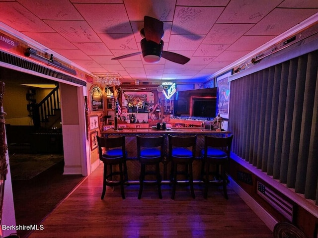 24 Turners Ave, Adams, MA 01220 - community bar area featuring ceiling fan and wood finished floors