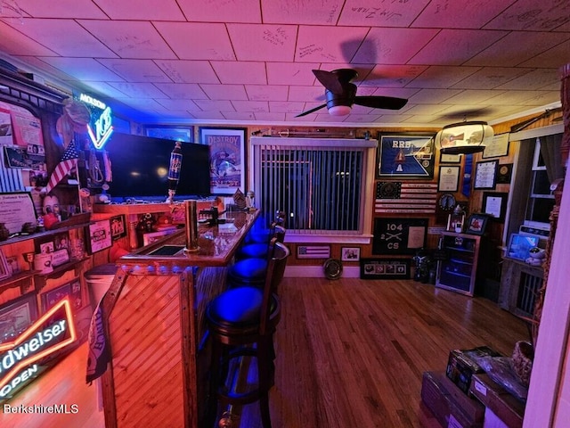 24 Turners Ave, Adams, MA 01220 - indoor bar with ceiling fan and wood finished floors
