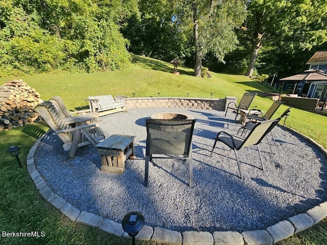 24 Turners Ave, Adams, MA 01220 - view of patio featuring a gazebo and an outdoor fire pit