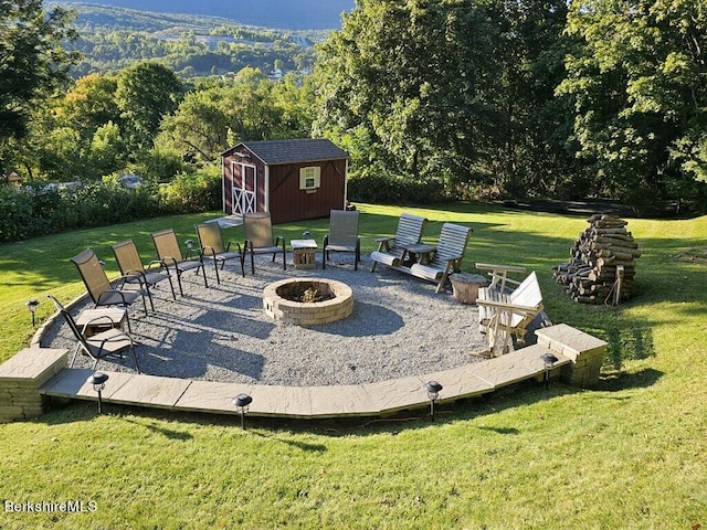 24 Turners Ave, Adams, MA 01220 - view of patio / terrace with a fire pit and a storage shed