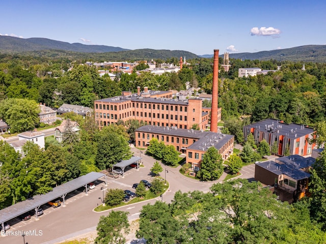 birds eye view of property featuring a mountain view