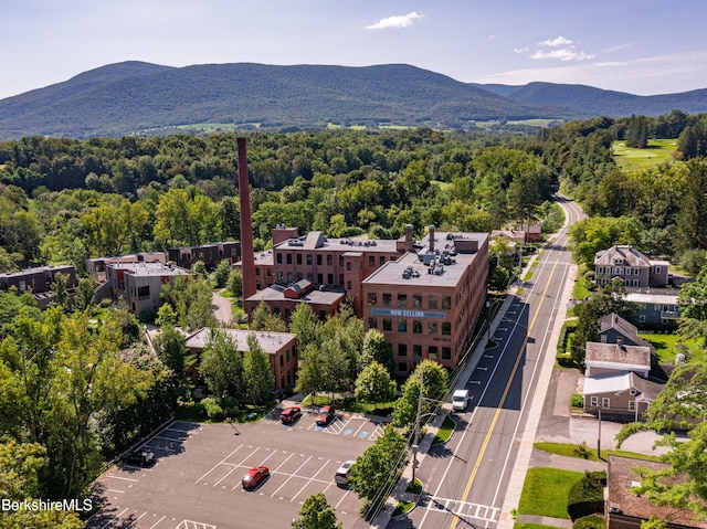 drone / aerial view with a mountain view