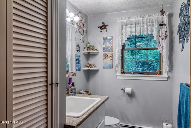 495 Williamstown Rd, Lanesborough, MA 01237 - bathroom featuring vanity, a textured ceiling, and toilet