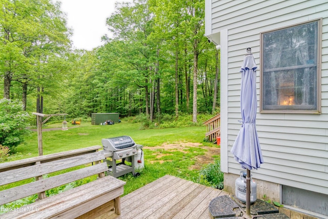 495 Williamstown Rd, Lanesborough, MA 01237 - wooden terrace with grilling area, a yard, and central AC unit