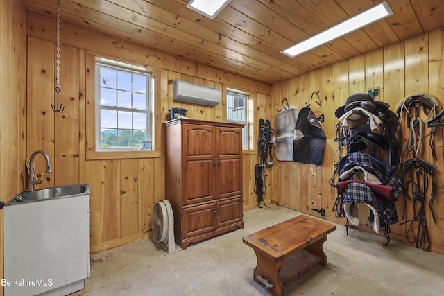 200 Easthampton Rd, Westhampton, MA 01027 - horse barn with a wall mounted air conditioner and a sink