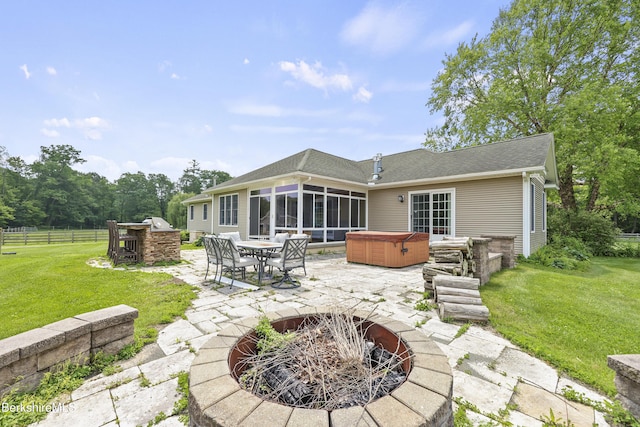 200 Easthampton Rd, Westhampton, MA 01027 - rear view of property with a hot tub, a patio, and roof with shingles