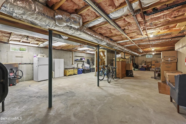 200 Easthampton Rd, Westhampton, MA 01027 - basement with freestanding refrigerator
