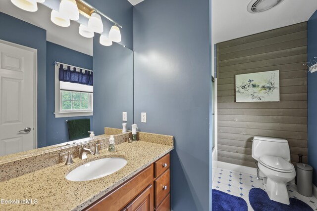 200 Easthampton Rd, Westhampton, MA 01027 - full bath featuring vanity and wooden walls