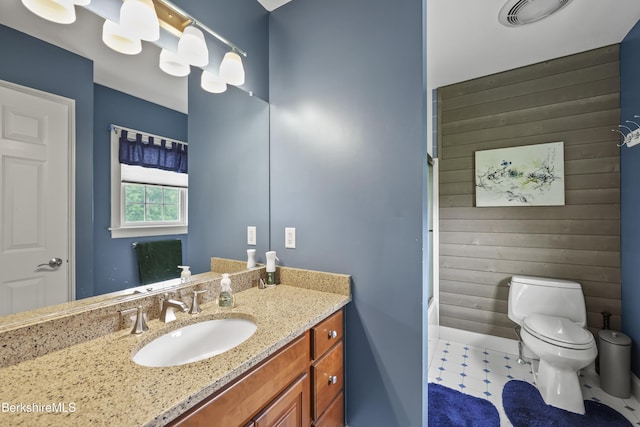 200 Easthampton Rd, Westhampton, MA 01027 - full bath featuring vanity and wooden walls