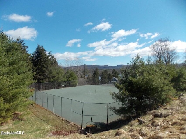 770 Summer St Unit 5D, Lee, MA 01238 - view of tennis court with a mountain view