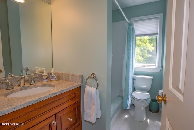 770 Summer St Unit 5D, Lee, MA 01238 - full bath featuring vanity, toilet, tile patterned floors, and shower / tub combo