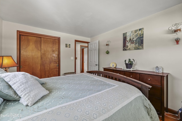 bedroom featuring a closet