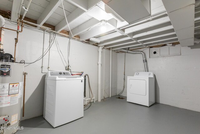 3 Burke Ave, Pittsfield, MA 01201 - unfinished below grade area featuring water heater, washing machine and dryer, and concrete block wall