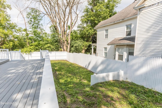 3 Burke Ave, Pittsfield, MA 01201 - fenced backyard featuring a wooden deck